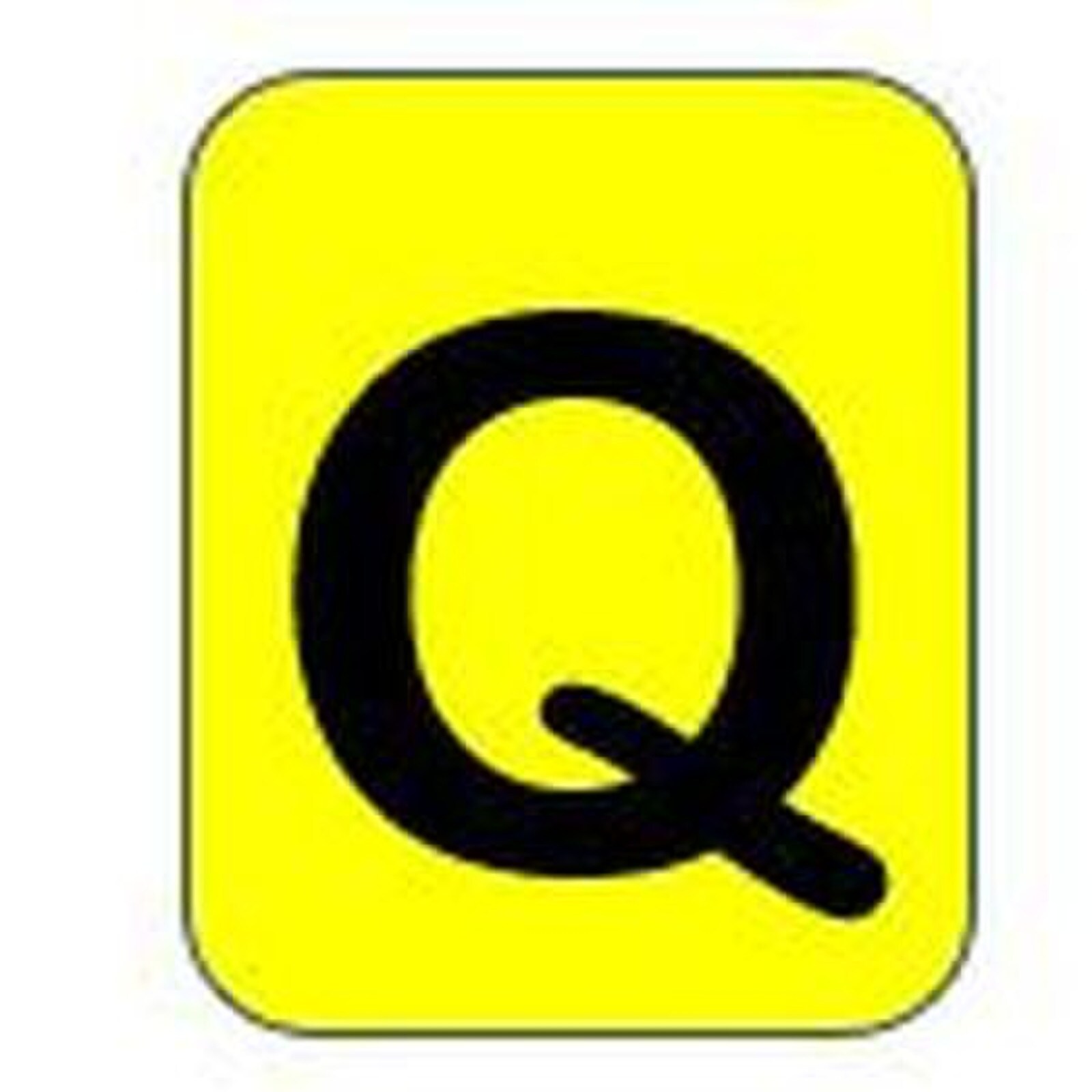 Sign black/yellow 80x51mm - Letter Q
